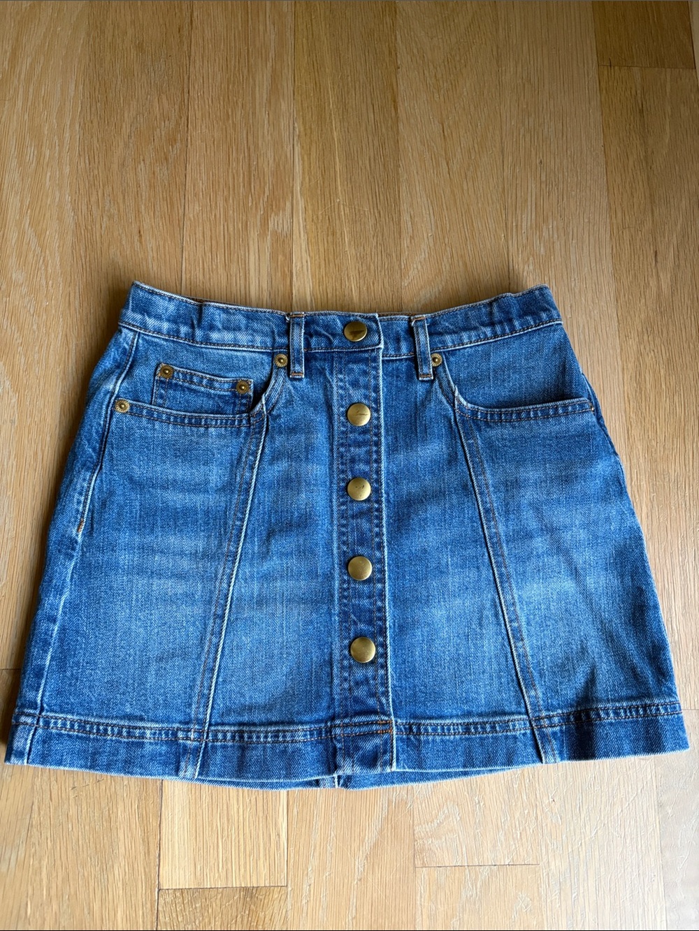 Crewcuts Blue Button-Front Denim Skirt